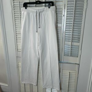 White drawstring pants